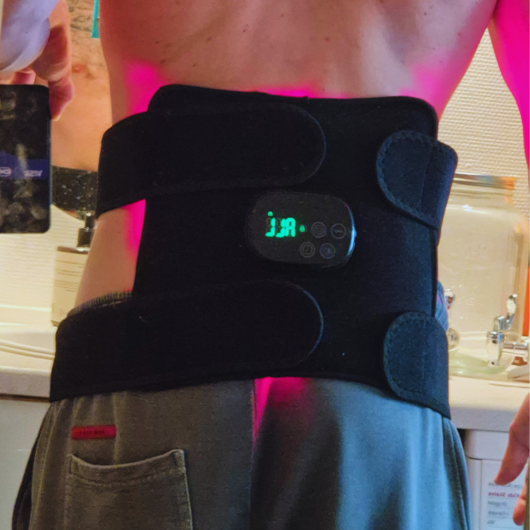 Infrarød Lysterapi til lænd + batteri + massage (660nm + 850nm)