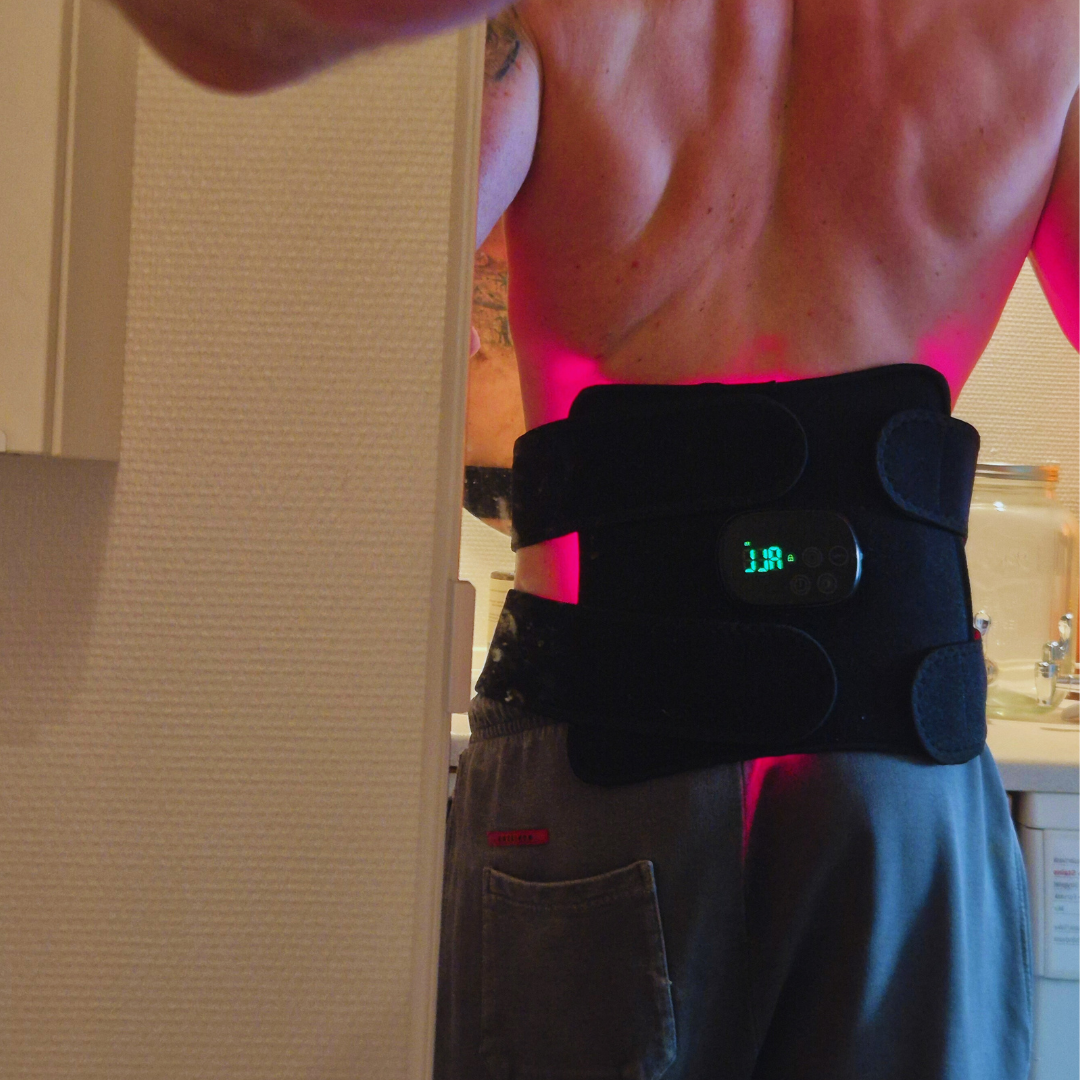 Infrarød Lysterapi til lænd + batteri + massage (660nm + 850nm)