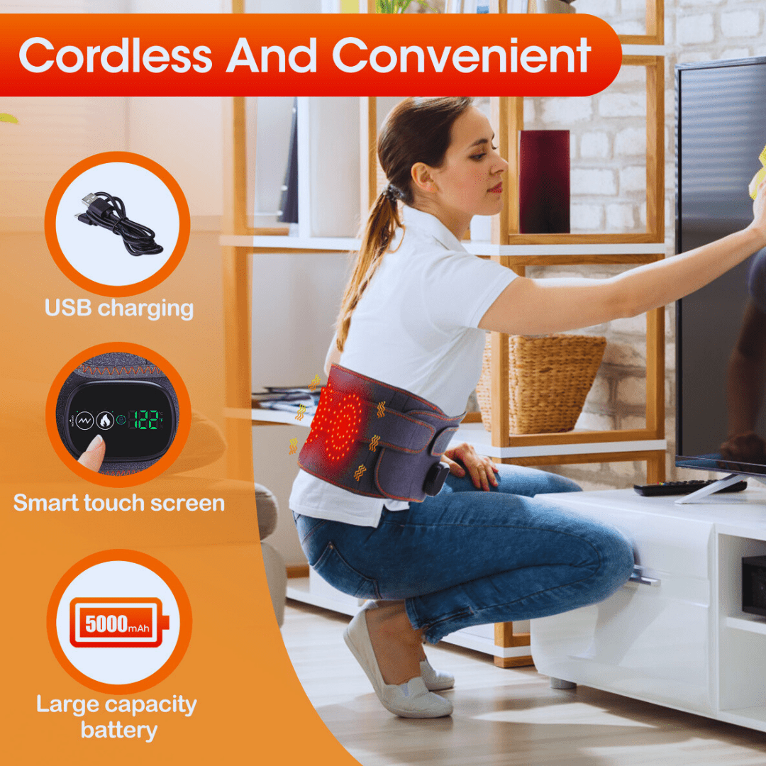 Infrarødt Varmebælte til Lænd & Ryg – Smertelindring, Varme & Massage | RenewLabs™ - infrarød lysterapi - Bærbar Infrarød Lysterapi - RenewLabs