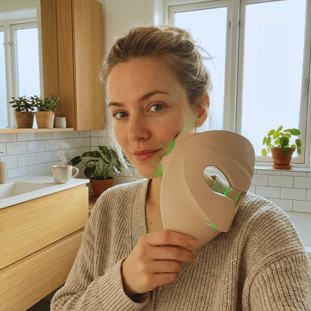 RenewLabs™ GlowMask Flex – LED Ansigtsmaske (3 lysfarver + 660nm/850nm) - infrarød lysterapi - Bærbar Infrarød Lysterapi - RenewLabs