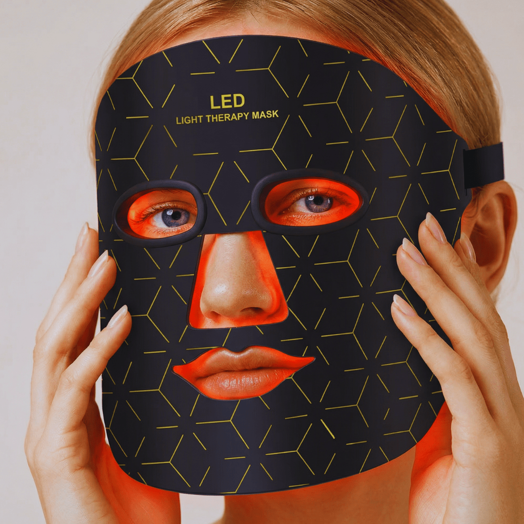 RenewLabs™ GlowMask Pro – LED Ansigtsmaske med 4 Lysfarver (660nm, 850nm, 415nm & 605nm) - infrarød lysterapi - Bærbar Infrarød Lysterapi - RenewLabs