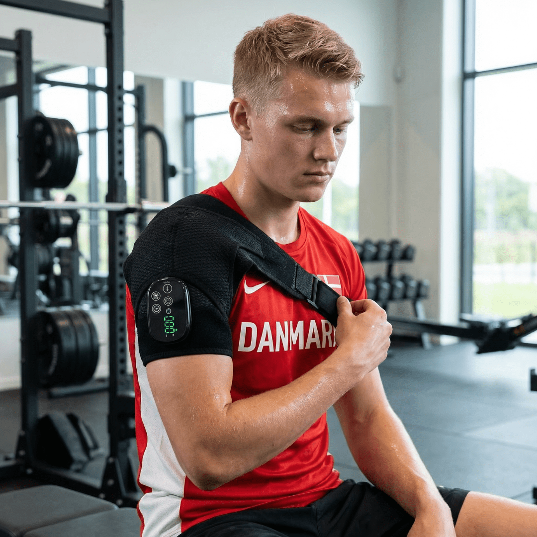 RenewRelief™ Skulder & Nakke Wrap (660nm + 850nm + Massage) - infrarød lysterapi - Bærbar Infrarød Lysterapi - RenewLabs