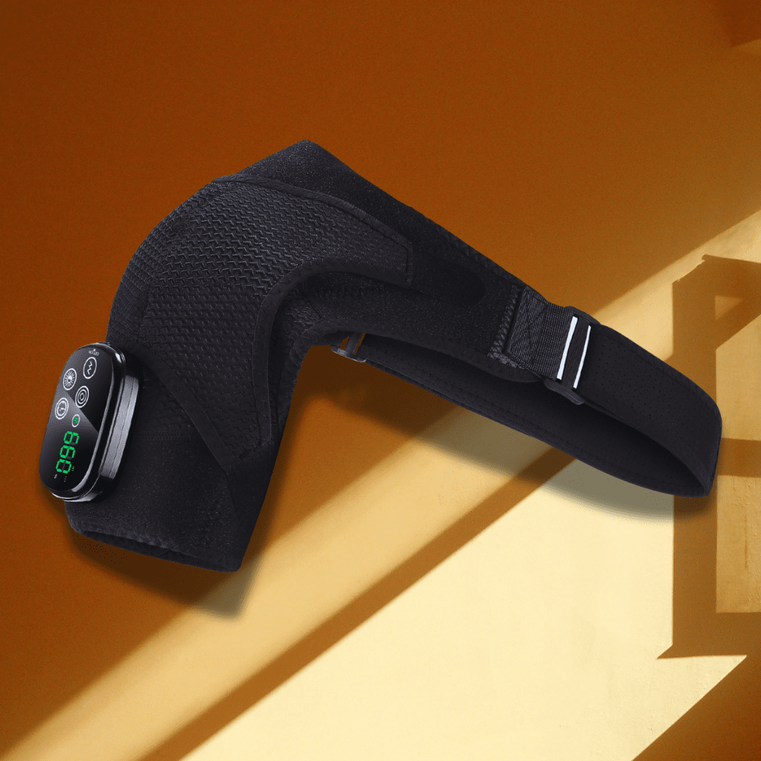 RenewRelief™ Skulder & Nakke Wrap (660nm + 850nm + Massage) - infrarød lysterapi - Bærbar Infrarød Lysterapi - RenewLabs