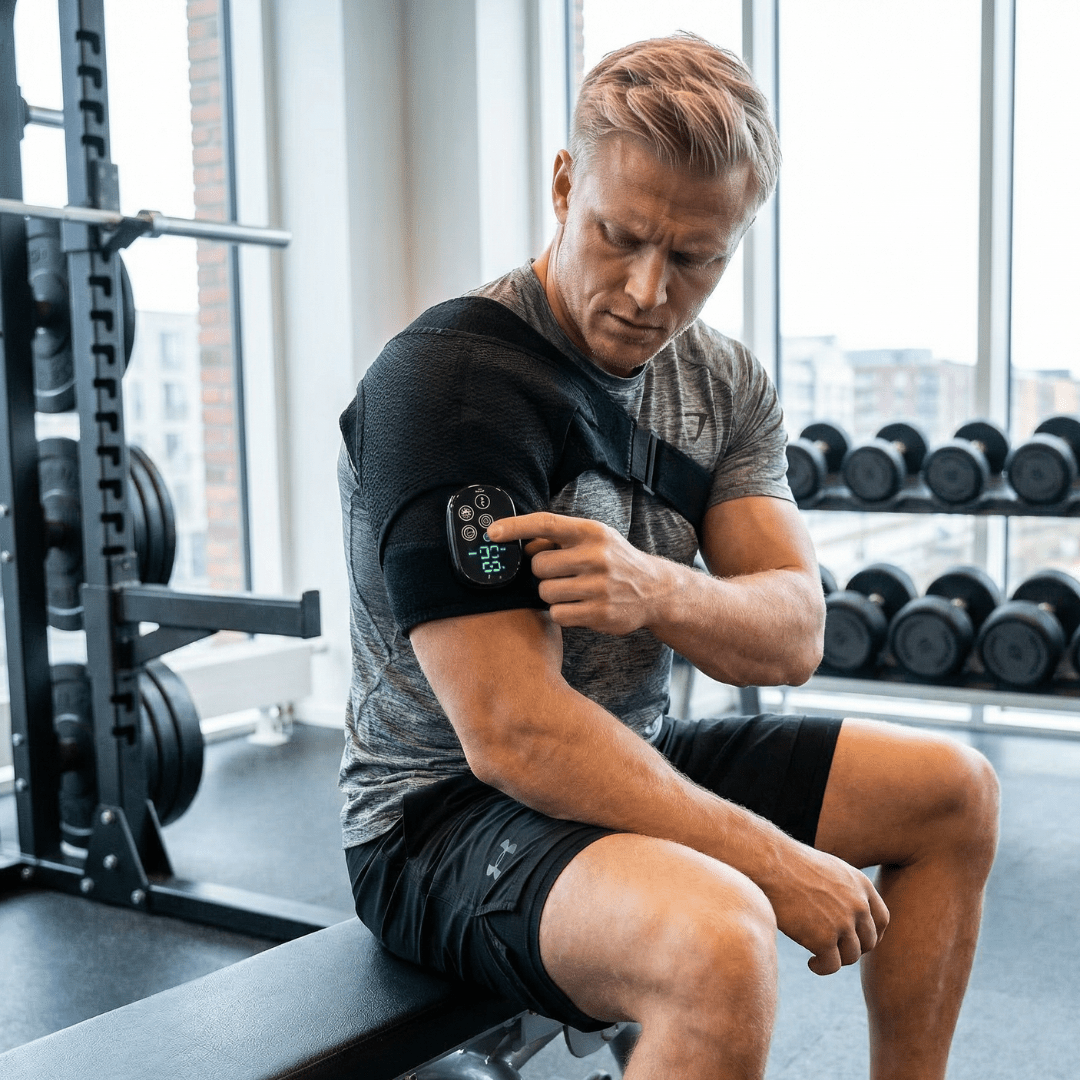 RenewRelief™ Skulder & Nakke Wrap (660nm + 850nm + Massage) - infrarød lysterapi - Bærbar Infrarød Lysterapi - RenewLabs